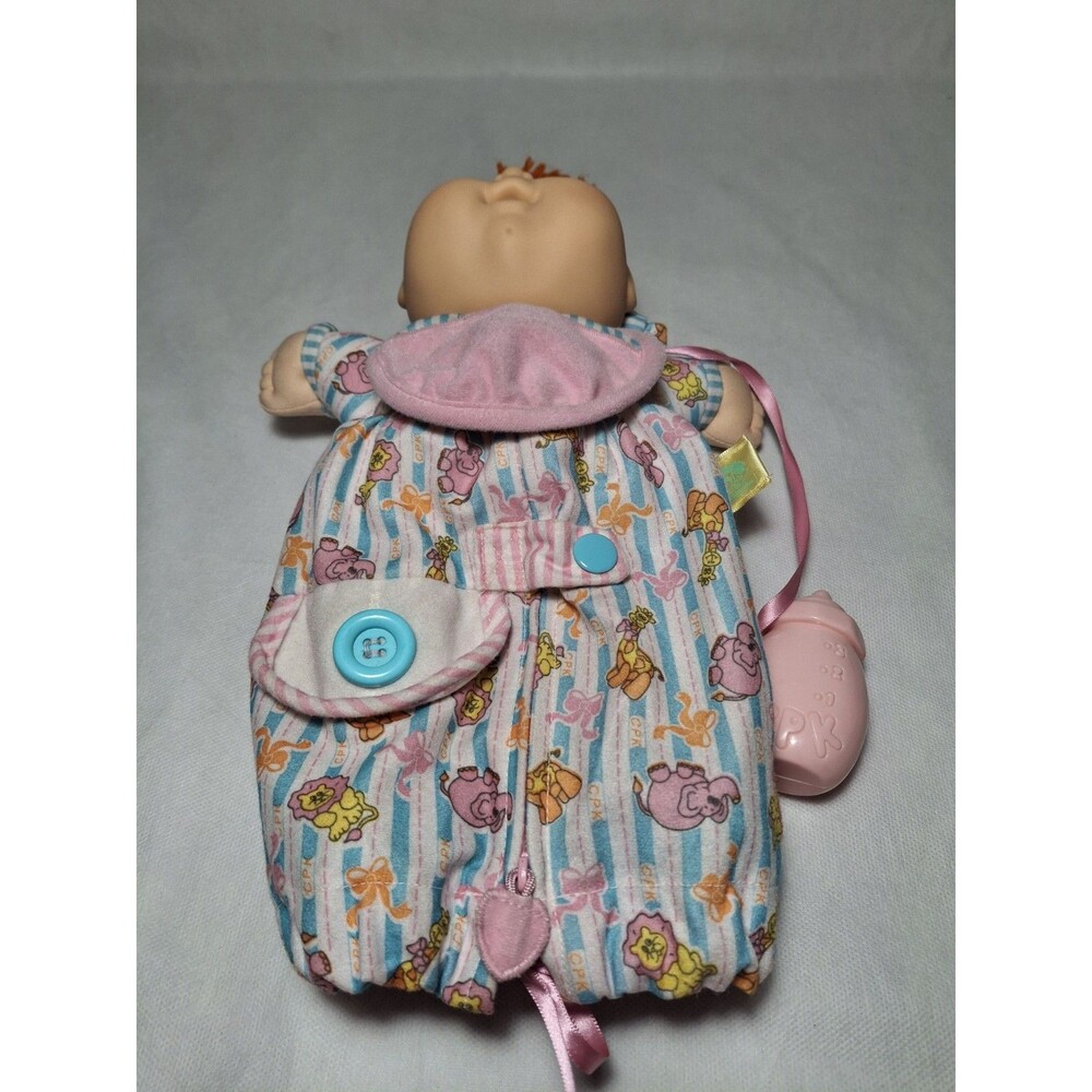 1992 Cabbage Patch Kids Toddler Collection Love N Care Baby Purple Eyes Orange H - Picture 3 of 12